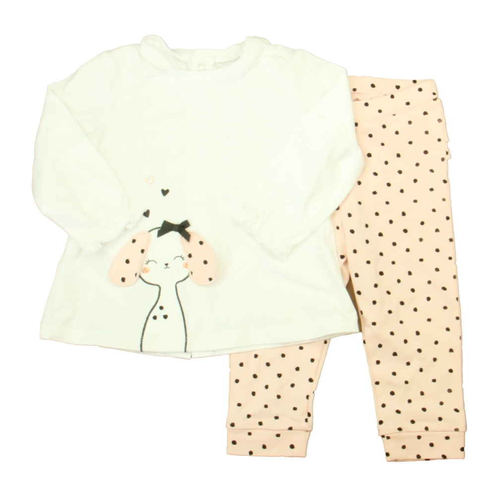 Mayoral Girls White | Pink | Black Apparel Sets size: 4-6 Months